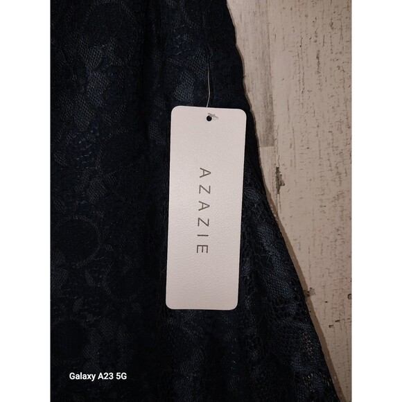 Azazie Bridesmaids Dress Size A 14 Dark Navy Madeline - Picture 7 of 12